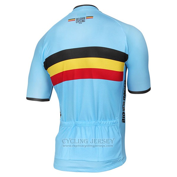 2017 Cycling Jersey Belgium Sky Blue Short Sleeve and Bib Short